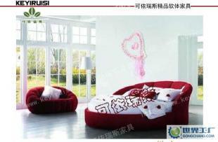 可依瑞斯批發(fā)定制 時尚布藝雙人圓床6#，打造家居軟體家具新風(fēng)尚